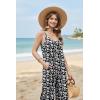 Ekouaer Wide Leg Jumpsuits for Women Casual Overalls Sleeveless Vacation Outfits One Piece Boho Printed Romper with Pocket(Floral Black)