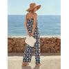 Ekouaer Wide Leg Jumpsuits for Women Casual Overalls Sleeveless Vacation Outfits One Piece Boho Printed Romper with Pocket(Floral Black)