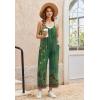 Ekouaer Wide Leg Jumpsuits for Women Casual Overalls Sleeveless Vacation Outfits One Piece Boho Printed Romper with Pocket(Floral Ice Green)