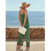 Ekouaer Wide Leg Jumpsuits for Women Casual Overalls Sleeveless Vacation Outfits One Piece Boho Printed Romper with Pocket(Floral Ice Green)