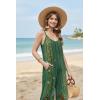 Ekouaer Wide Leg Jumpsuits for Women Casual Overalls Sleeveless Vacation Outfits One Piece Boho Printed Romper with Pocket(Floral Ice Green)