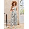 Ekouaer Wide Leg Jumpsuits for Women Casual Overalls Sleeveless Vacation Outfits One Piece Boho Printed Romper with Pocket(Floral Khaki)