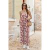 Ekouaer Wide Leg Jumpsuits for Women Casual Overalls Sleeveless Vacation Outfits One Piece Boho Printed Romper with Pocket(Floral Print 2)