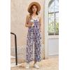 Ekouaer Wide Leg Jumpsuits for Women Casual Overalls Sleeveless Vacation Outfits One Piece Boho Printed Romper with Pocket(Floral Print)