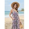 Ekouaer Wide Leg Jumpsuits for Women Casual Overalls Sleeveless Vacation Outfits One Piece Boho Printed Romper with Pocket(Floral Print)