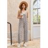 Ekouaer Wide Leg Jumpsuits for Women Casual Overalls Sleeveless Vacation Outfits One Piece Boho Printed Romper with Pocket(Floral Print 3)