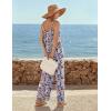 Ekouaer Wide Leg Jumpsuits for Women Casual Overalls Sleeveless Vacation Outfits One Piece Boho Printed Romper with Pocket(Floral Print)