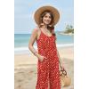 Ekouaer Wide Leg Jumpsuits for Women Casual Overalls Sleeveless Vacation Outfits One Piece Boho Printed Romper with Pocket(Floral Red)