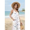 Ekouaer Wide Leg Jumpsuits for Women Casual Overalls Sleeveless Vacation Outfits One Piece Boho Printed Romper with Pocket(Floral White)