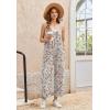 Ekouaer Wide Leg Jumpsuits for Women Casual Overalls Sleeveless Vacation Outfits One Piece Boho Printed Romper with Pocket(White Print 2)
