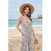 Ekouaer Wide Leg Jumpsuits for Women Casual Overalls Sleeveless Vacation Outfits One Piece Boho Printed Romper with Pocket(White Print 2)