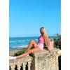 Ekouaer Women Halter Top Backless Scroop Neck Slim Stretchy Ribbed Knit Camisole Crop Tops S-XXL(Hot Pink)