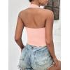 Ekouaer Women Halter Top Backless Scroop Neck Slim Stretchy Ribbed Knit Camisole Crop Tops S-XXL(Pink)