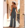 Ekouaer Women Jumpsuits Casual Boho Overalls Sleeveless Spaghetti Strap Long Pants Romper with Pockets(Dark Grey)