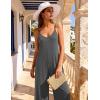 Ekouaer Women Jumpsuits Casual Boho Overalls Sleeveless Spaghetti Strap Long Pants Romper with Pockets(Dark Grey)