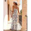 Ekouaer Women Jumpsuits Casual Boho Overalls Sleeveless Spaghetti Strap Long Pants Romper with Pockets(Floral Beige)
