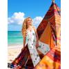 Ekouaer Women Jumpsuits Casual Boho Overalls Sleeveless Spaghetti Strap Long Pants Romper with Pockets(Floral White)