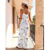 Ekouaer Women Jumpsuits Casual Boho Overalls Sleeveless Spaghetti Strap Long Pants Romper with Pockets(Floral White)