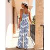 Ekouaer Women Jumpsuits Casual Boho Overalls Sleeveless Spaghetti Strap Long Pants Romper with Pockets(Floral White Sky Blue)