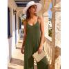 Ekouaer Women Jumpsuits Casual Boho Overalls Sleeveless Spaghetti Strap Long Pants Romper with Pockets(Green)