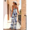 Ekouaer Women Jumpsuits Casual Boho Overalls Sleeveless Spaghetti Strap Long Pants Romper with Pockets(Grey Print)