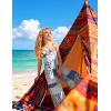 Ekouaer Women Jumpsuits Casual Boho Overalls Sleeveless Spaghetti Strap Long Pants Romper with Pockets(Grey Print)