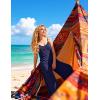 Ekouaer Women Jumpsuits Casual Boho Overalls Sleeveless Spaghetti Strap Long Pants Romper with Pockets(Navy Blue)