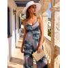 Ekouaer Women Jumpsuits Casual Boho Overalls Sleeveless Spaghetti Strap Long Pants Romper with Pockets(Tie Dye Grey Pink)
