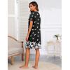 Ekouaer Women Robes Lightweight House Coat Short Sleeve Floral Print Mumu House Dresses with Pockets Zipper Nightgowns(Black White Butterfly)