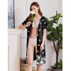 Ekouaer Women Robes Lightweight House Coat Short Sleeve Floral Print Mumu House Dresses with Pockets Zipper Nightgowns(Black White Butterfly)