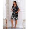 Ekouaer Women Robes Lightweight House Coat Short Sleeve Floral Print Mumu House Dresses with Pockets Zipper Nightgowns(Black White Butterfly)