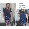 Ekouaer Women Robes Lightweight House Coat Short Sleeve Floral Print Mumu House Dresses with Pockets Zipper Nightgowns(Butterfly and Flower)