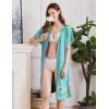 Ekouaer Women Robes Lightweight House Coat Short Sleeve Floral Print Mumu House Dresses with Pockets Zipper Nightgowns(Floral Green)