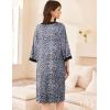 Ekouaer Women Zipper Robe 3/4 Sleeve Nightgowns Lightweight Short Bathrobe with Pockets S-3XL(Black Leopard)