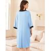 Ekouaer Women Zipper Robe 3/4 Sleeve Nightgowns Lightweight Short Bathrobe with Pockets S-3XL(Light Blue)