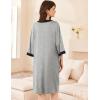 Ekouaer Women Zipper Robe 3/4 Sleeve Nightgowns Lightweight Short Bathrobe with Pockets S-3XL(Light Grey)