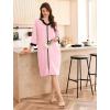 Ekouaer Women Zipper Robe 3/4 Sleeve Nightgowns Lightweight Short Bathrobe with Pockets S-3XL(Pink)