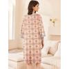 Ekouaer Women Zipper Robe 3/4 Sleeve Nightgowns Lightweight Short Bathrobe with Pockets S-3XL(Pink Ethnic Print)