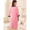 Ekouaer Women Zipper Robe 3/4 Sleeve Nightgowns Lightweight Short Bathrobe with Pockets S-3XL(Rose Pink)