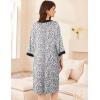 Ekouaer Women Zipper Robe 3/4 Sleeve Nightgowns Lightweight Short Bathrobe with Pockets S-3XL(White Leopard)