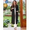 Ekouaer Women Zipper Robe Fleece Long Sleeves Bathrobe Sleepwear Warm Soft Housecoat with Pockets Zip Up House Dresses(Black)