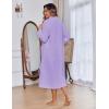 Ekouaer Women Zipper Robe Fleece Long Sleeves Bathrobe Sleepwear Warm Soft Housecoat with Pockets Zip Up House Dresses(Lavender)