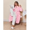 Ekouaer Women Zipper Robe Fleece Long Sleeves Bathrobe Sleepwear Warm Soft Housecoat with Pockets Zip Up House Dresses(Light Pink)