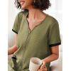 Ekouaer Women Zipper Robe Waffle Short Sleeve Bathrobes Lightweight Knee Length Housecoat with Pockets S-3XL(Army Green)
