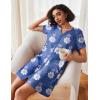 Ekouaer Women Zipper Robe Waffle Short Sleeve Bathrobes Lightweight Knee Length Housecoat with Pockets S-3XL(Leopard Flower)
