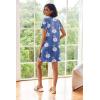 Ekouaer Women Zipper Robe Waffle Short Sleeve Bathrobes Lightweight Knee Length Housecoat with Pockets S-3XL(Leopard Flower)