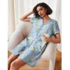 Ekouaer Women Zipper Robe Waffle Short Sleeve Bathrobes Lightweight Knee Length Housecoat with Pockets S-3XL(Light Blue Flower)