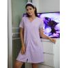 Ekouaer Women Zipper Robe Waffle Short Sleeve Bathrobes Lightweight Knee Length Housecoat with Pockets S-3XL(Pale Purple)