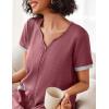 Ekouaer Women Zipper Robe Waffle Short Sleeve Bathrobes Lightweight Knee Length Housecoat with Pockets S-3XL(Rosy Gray Purple)