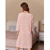 Ekouaer Women Zipper Robes 3/4 Sleeve Ribbed Knit Bathrobe Lightweight Knee Length Loungewear Housecoat with Pockets S-3XL(Light Pink)